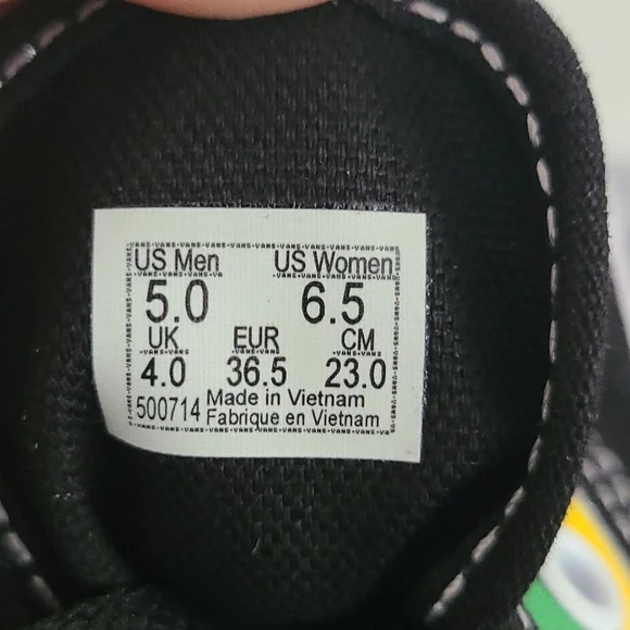 NEW VANS UNISEX Authentic Rainbow Black Refract Multicolor Skateboard Shoes‎ - Picture 4 of 6